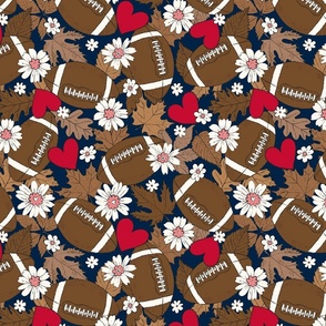 Football Fall and Florals Patriots - large scale