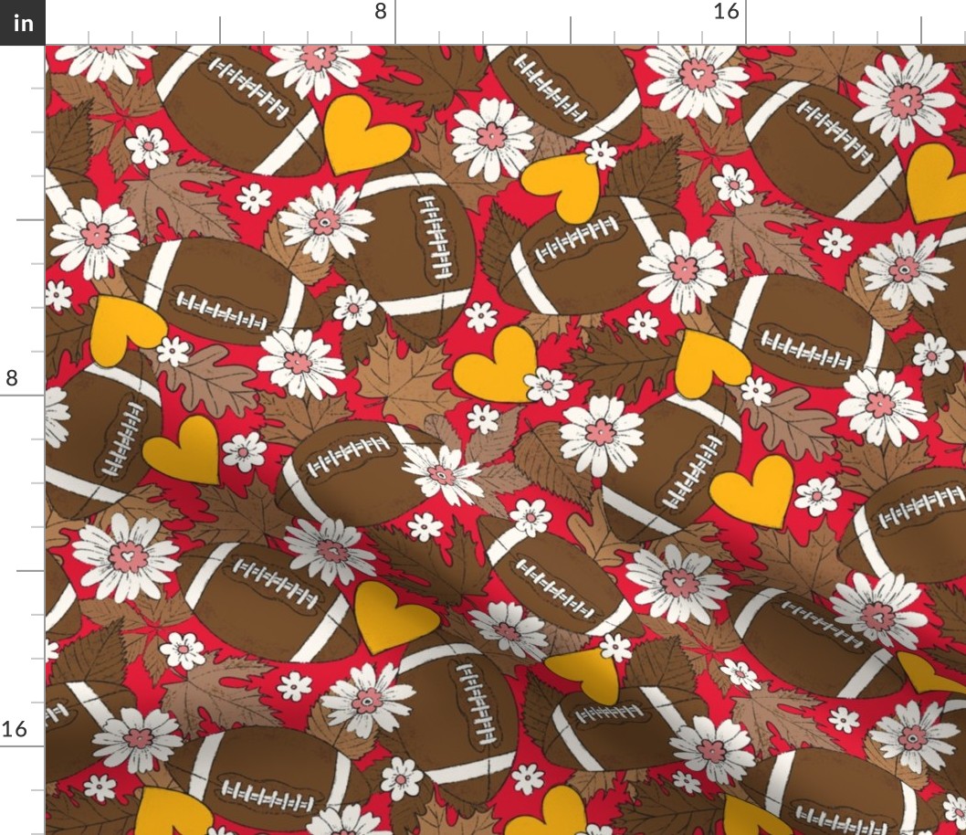 Football Fall and Florals KC Chiefs - large scale