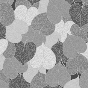 Autumn leaves black and white