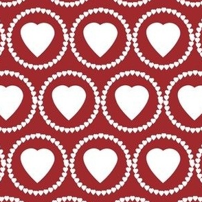 Heart design on red background