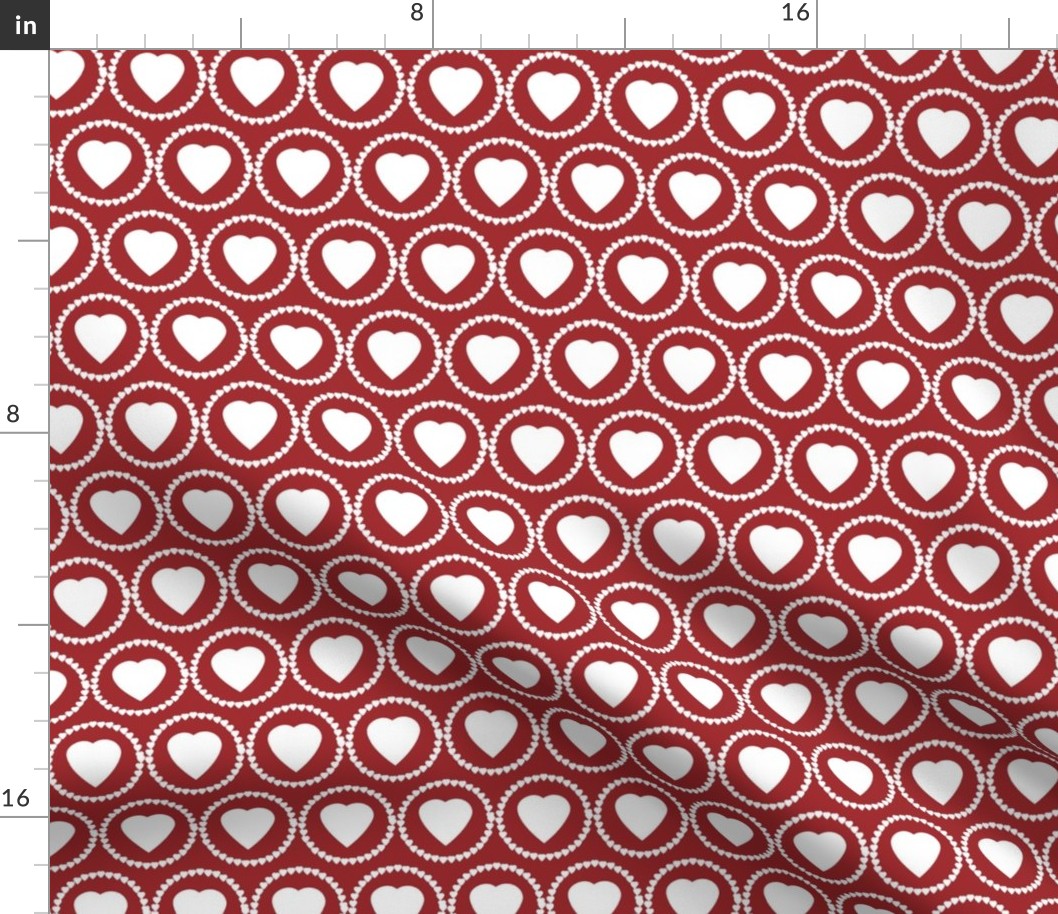 Heart design on red background