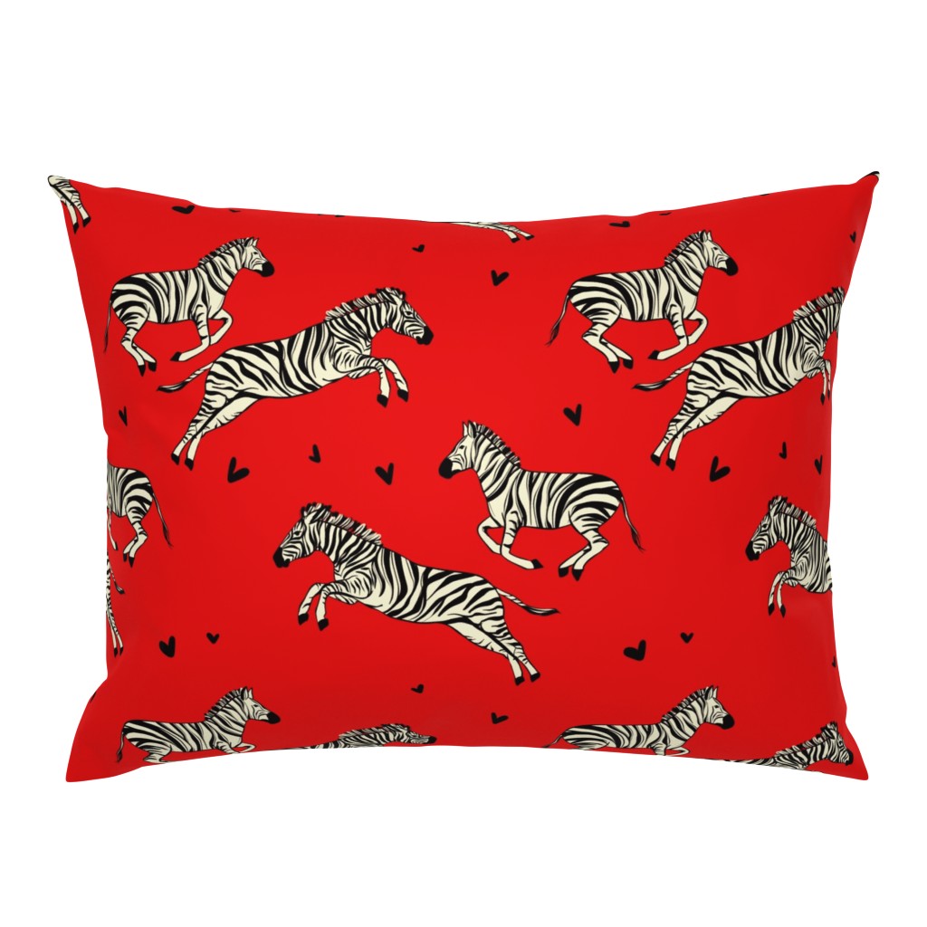 Zebra love safari pattern red