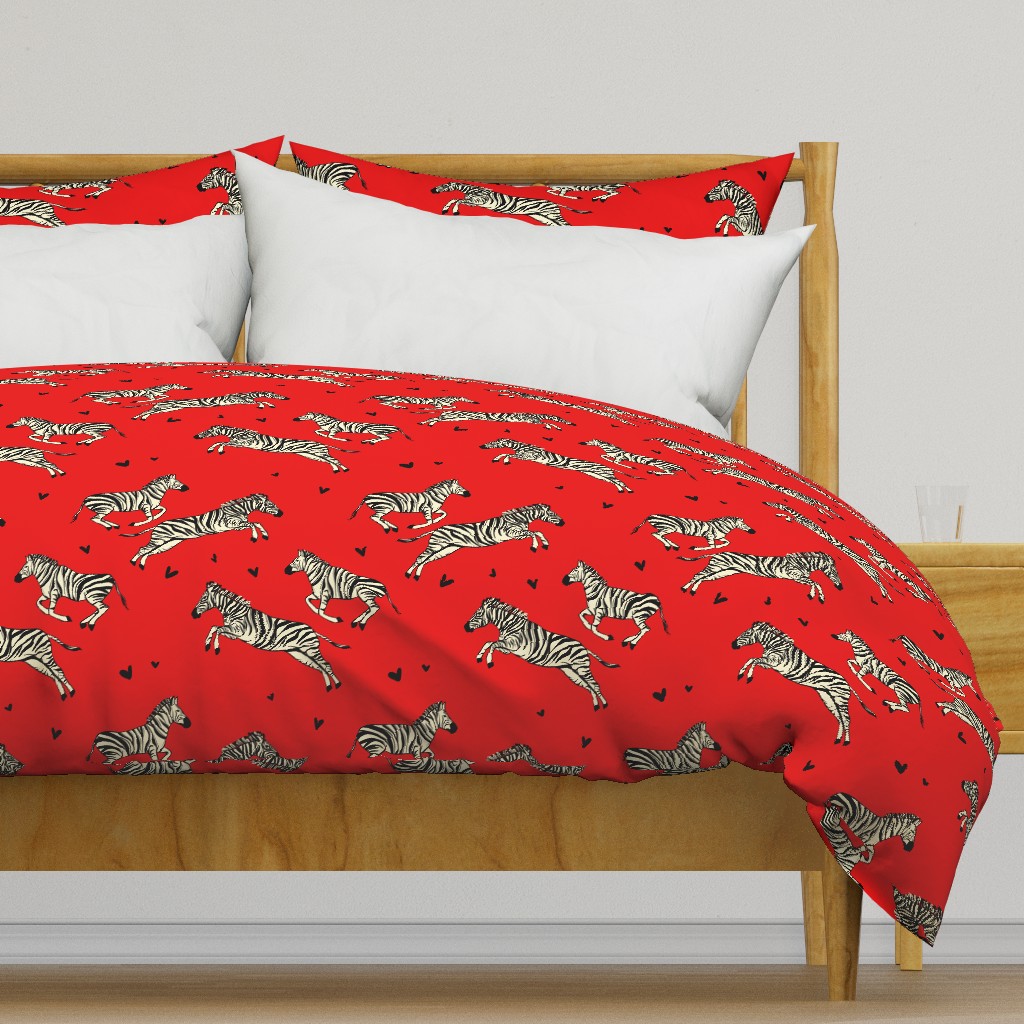 Zebra love safari pattern red