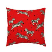 Zebra love safari pattern red