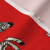 Zebra love safari pattern red