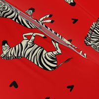Zebra love safari pattern red