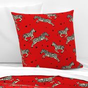 Zebra love safari pattern red