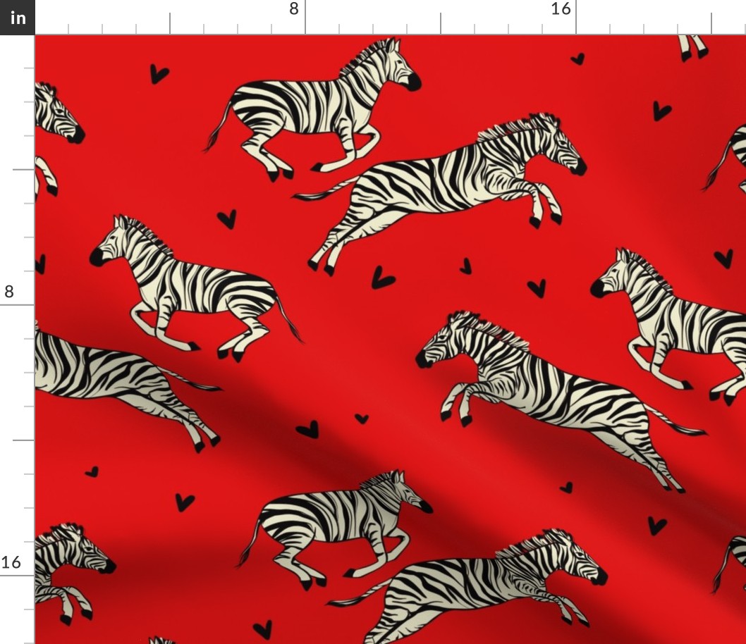 Zebra love safari pattern red