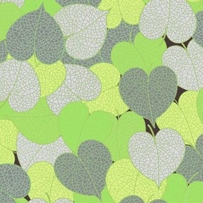 Lime and dark green love leaves