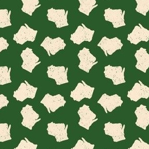 Wisconsin State Tossed | Small Scale | Green and Off White Wisconsin | Cheesehead | Wisconsinite 