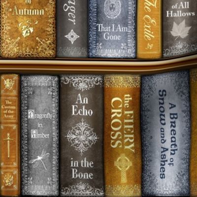 Scottish Bookshelf Gold & Grays-sm