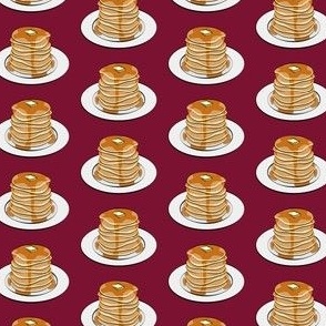(small scale) pancakes on burgundy C21