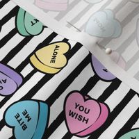 (large scale) anti-valentine's day candy - heart - black stripes - C21