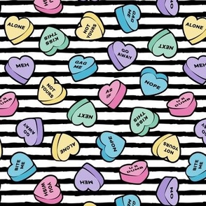 (large scale) anti-valentine's day candy - heart - black stripes - C21