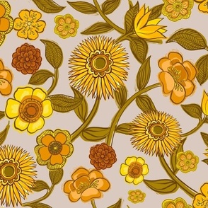 70s RETRO Yellow flowers