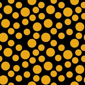Mustard Dots on Black_9x9