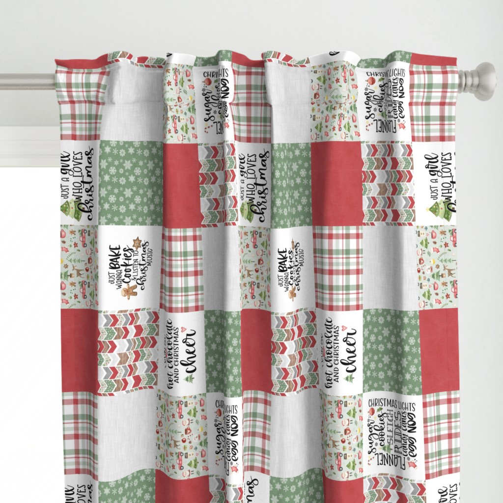 Christmas//Just a girl who loves Christmas//Cute - Wholecloth Cheater Quilt - Rotated