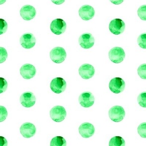 Green Polka Dots Watercolor