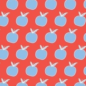 Blue Apple on Red