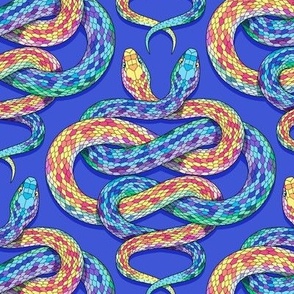 rainbow snakes electric blue