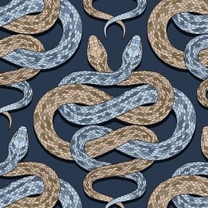 Bohemian snakes Navy - gold