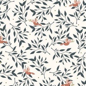 Bird and Twig in Cream