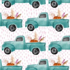 Happy fall turquoise truck large