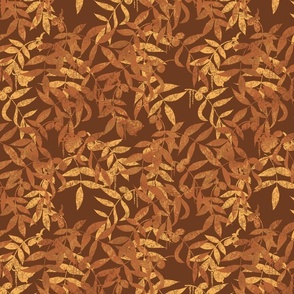 Hickory Leaves - Brown & Gold