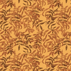 Hickory Leaves - Gold & Brown 