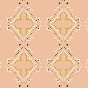 Pink & gold moroccan print