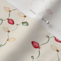 Watercolor Holiday Lights on Cream- Small