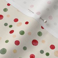 Watercolor Holiday Dots on Cream - Small