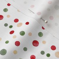 Watercolor Holiday Dots on White - Small