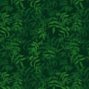 Hickory Leaves  - Dark Green 