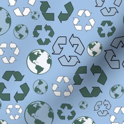 Recycle for the Planet on Blue