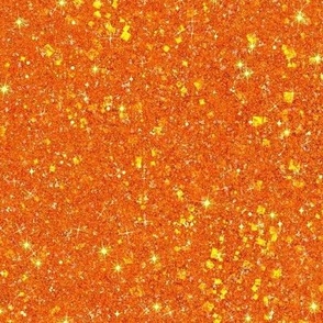Solid Halloween Orange Faux Glitter -- Solid Orange Faux Glitter -- PartyGlitter xea003 -- Glitter Look, Simulated Glitter, Orange Halloween Glitter with Yellow Accents Sparkles Print -- 60.42in x 25.00in repeat -- 150dpi (Full Scale)