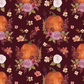 Pumpkin Floral Mulberry Large