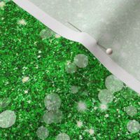 Mardi Gras Green Glitter Baubles -- Solid Green Faux Glitter -- PartyGlitter wxg705 -- Glitter Look, Simulated Glitter, Glitter Sparkles Print -- 60.42in x 25.00in repeat -- 150dpi (Full Scale)