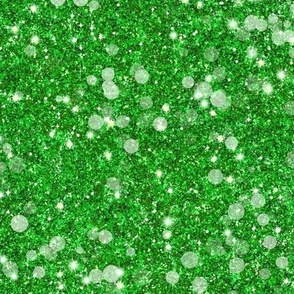Mardi Gras Green Glitter Baubles -- Solid Green Faux Glitter -- PartyGlitter wxg705 -- Glitter Look, Simulated Glitter, Glitter Sparkles Print -- 60.42in x 25.00in repeat -- 150dpi (Full Scale)