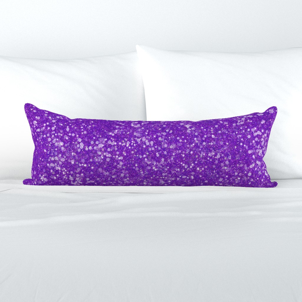 Mardi Gras Purple Glitter Baubles -- Solid Purple Faux Glitter -- PartyGlitter wxg704 -- Glitter Look, Simulated Glitter, Glitter Sparkles Print -- 60.42in x 25.00in repeat -- 150dpi (Full Scale)