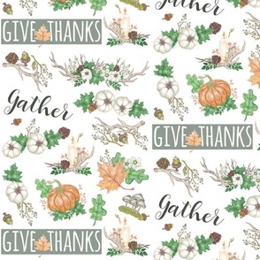 Rustic Antler Botanical - Gather And Give Thanks
