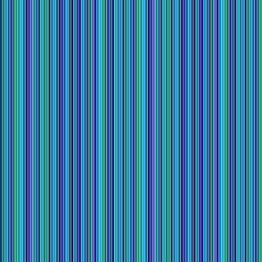 Stripes in various Blues, Purples and Teal in asymmetrical order