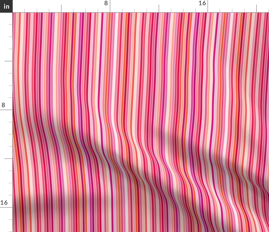 Pink Salmon Stripes on light Creme