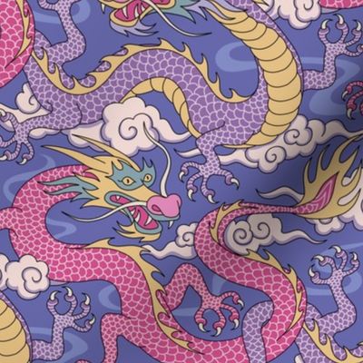 chinese dragons clouds pantone very peri 2022