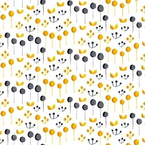 Billy Buttons Parade - Grey & Yellow