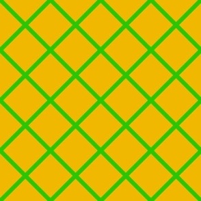 DSC20 - Medium - Diagonally Checked Grid in Bright Yellow and Green