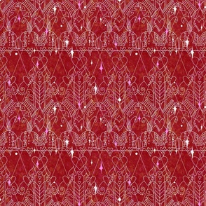 Lovecore Lace over Deep Crimson Red -- Heart Valentine Lace in the Lovecore Aesthetic -- 485dpi (31% of Full Scale)