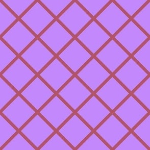 DSC22 - Medium - Diagonally Checkered Grid in Lavender and Dark Orange