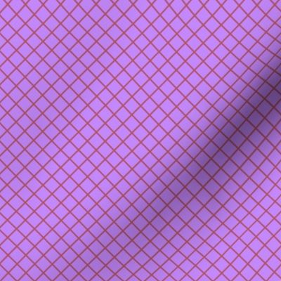 DSC22 - Small - Diagonally Checkered Grid in Lavender and Dark Orange