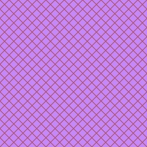 DSC22 - Small - Diagonally Checkered Grid in Lavender and Dark Orange